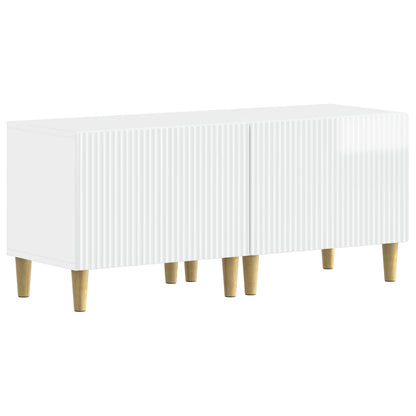 5-delige LED TV-kast Hoogglans Wit Bewerkt hout