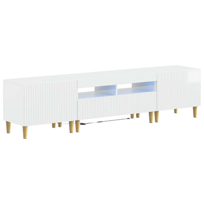 5-delige LED TV-kast Hoogglans Wit Bewerkt hout