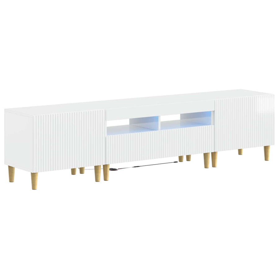 5-delige LED TV-kast Hoogglans Wit Bewerkt hout