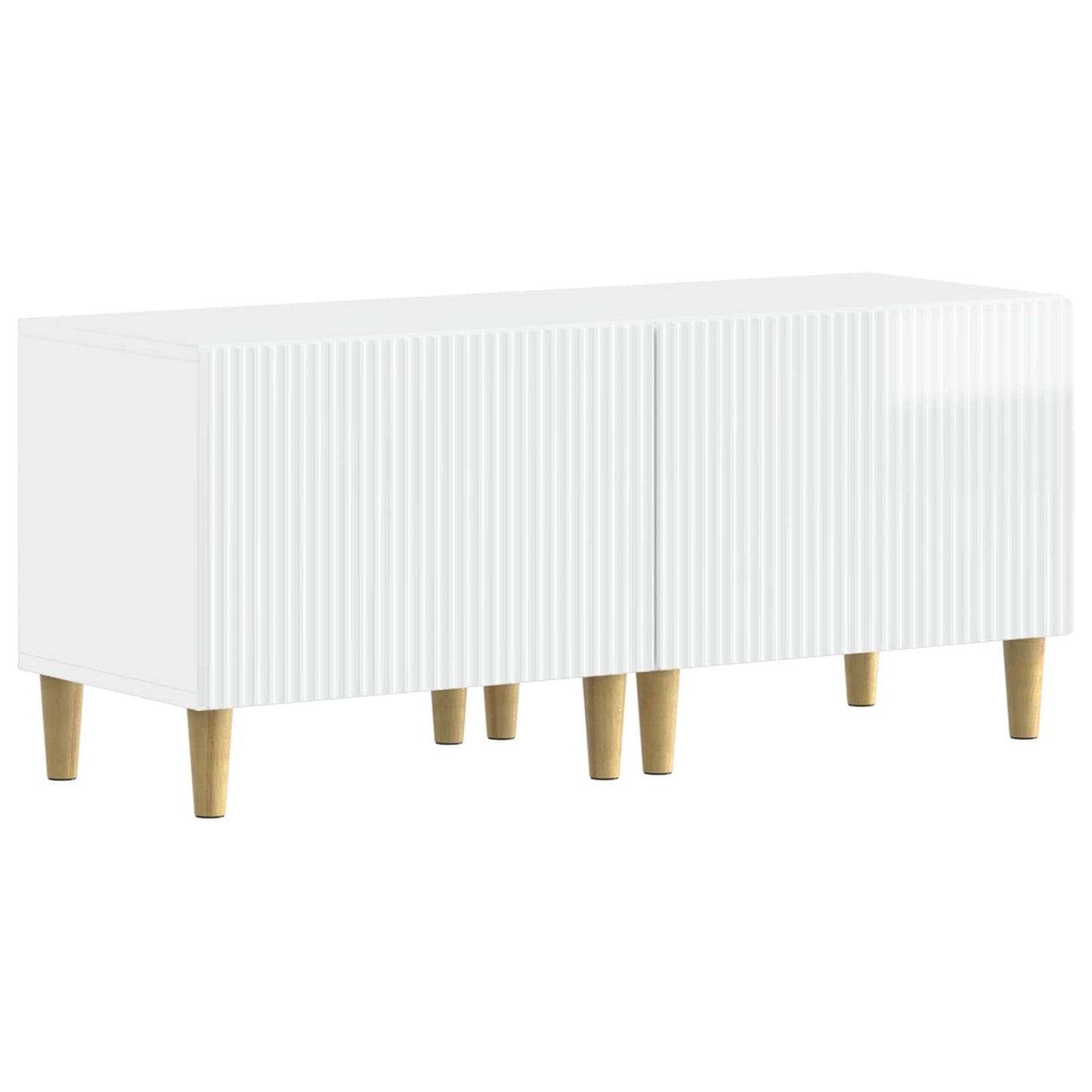 5-delige LED TV-kast Hoogglans Wit Bewerkt hout