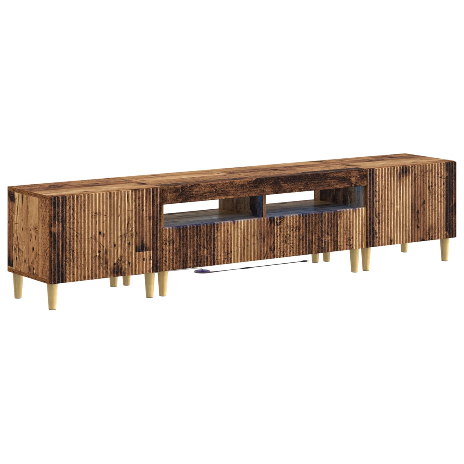 5-delige LED TV-kast Oud hout Bewerkt hout