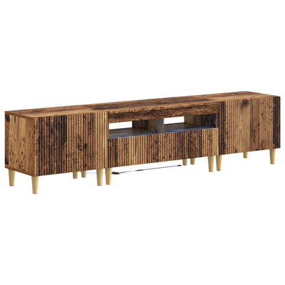 5-delige LED TV-kast Oud hout Bewerkt hout