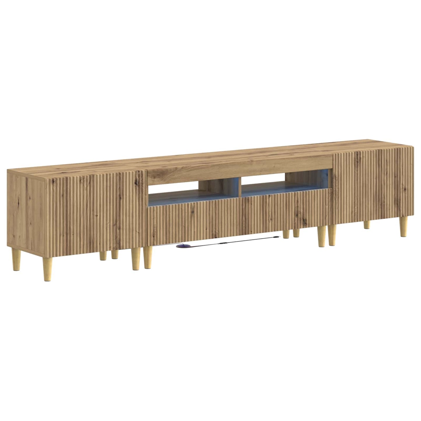 5-delige LED TV-kast Artisanaal eiken Bewerkt hout