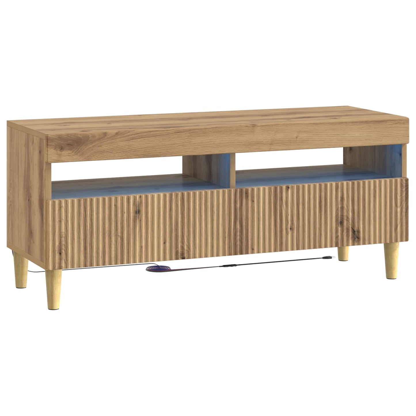 5-delige LED TV-kast Artisanaal eiken Bewerkt hout