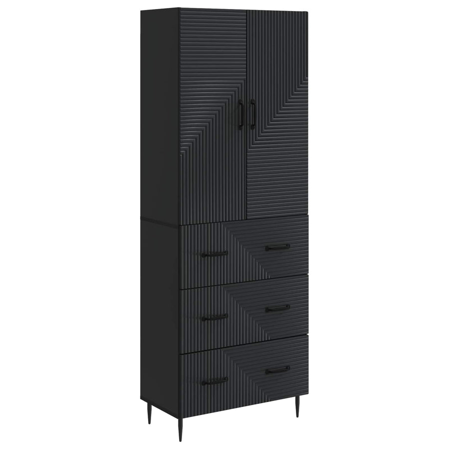 Kastenset 2 pcs Zwart 66 x 34,5 x 90 cm Bewerkt hout
