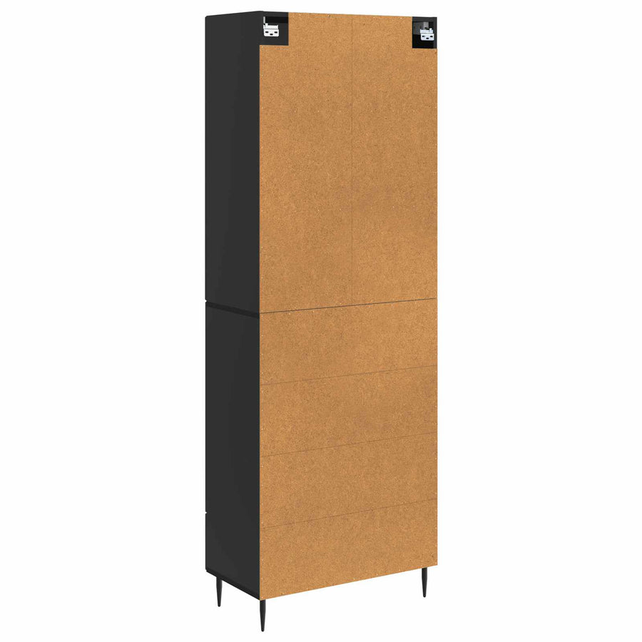 Kastenset 2 pcs Zwart 66 x 34,5 x 90 cm Bewerkt hout