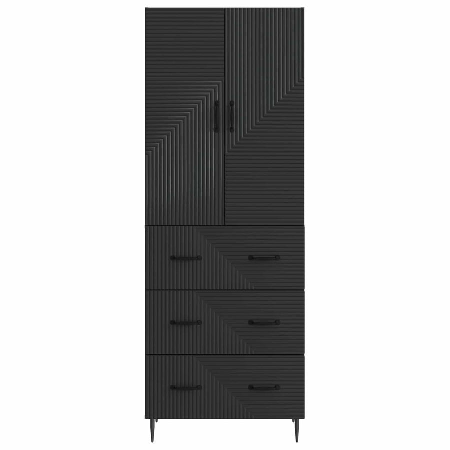 Kastenset 2 pcs Zwart 66 x 34,5 x 90 cm Bewerkt hout