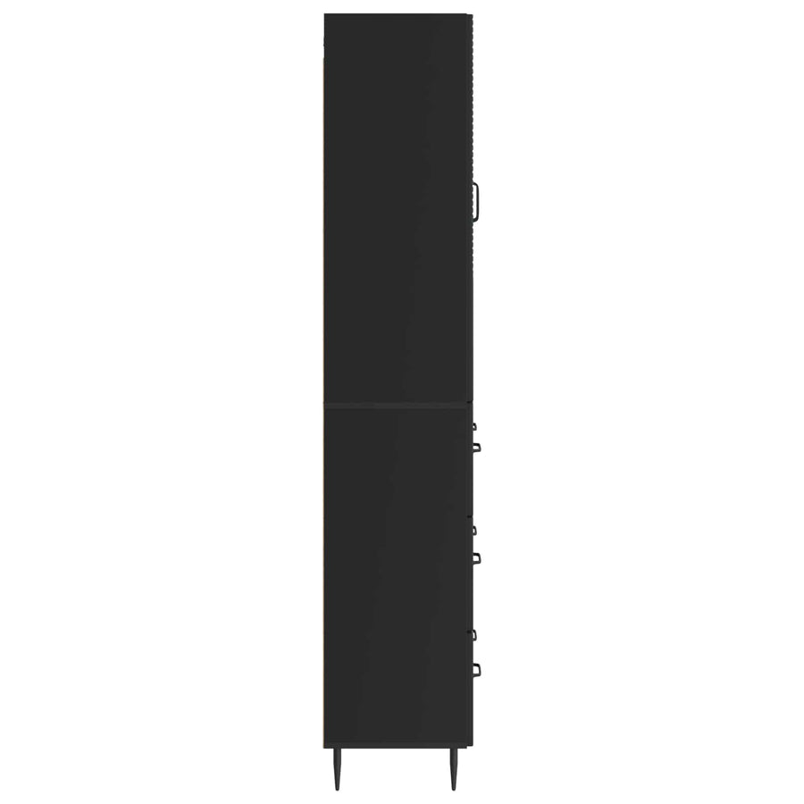 Kastenset 2 pcs Zwart 66 x 34,5 x 90 cm Bewerkt hout
