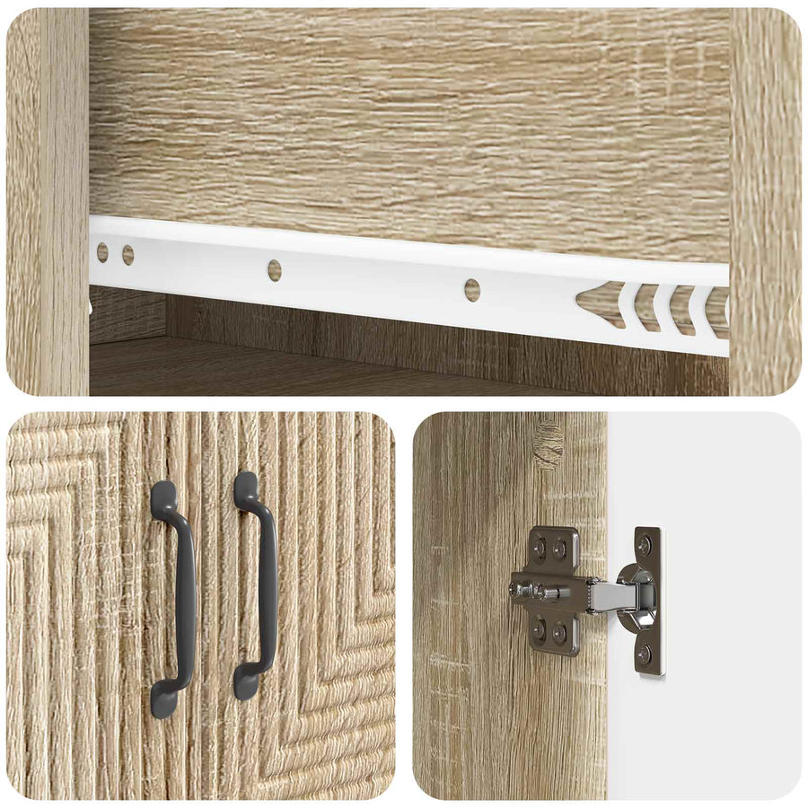 Kastenset 2 pcs Sonoma Eiken 66 x 34,5 x 90 cm Bewerkt hout