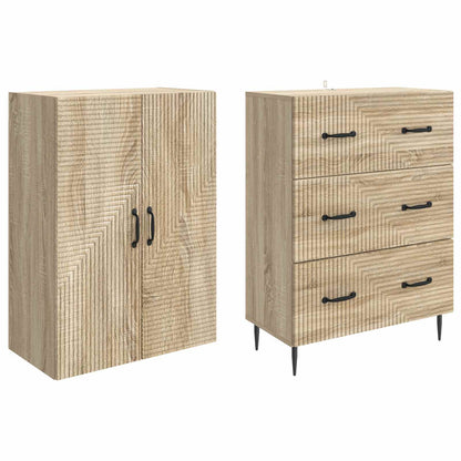 Kastenset 2 pcs Sonoma Eiken 66 x 34,5 x 90 cm Bewerkt hout