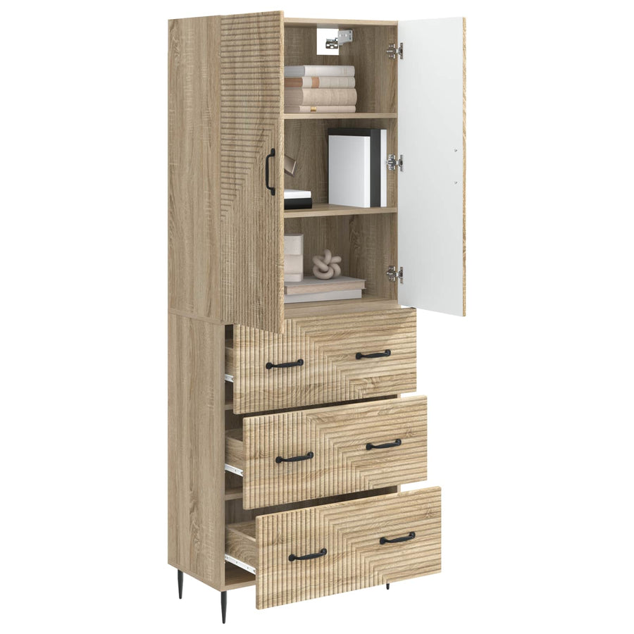 Kastenset 2 pcs Sonoma Eiken 66 x 34,5 x 90 cm Bewerkt hout