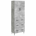 Kastenset 2 stuks betongrijs 66x34.5x90 cm bewerkt hout