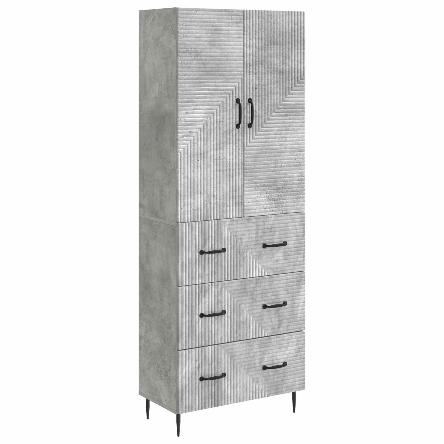 Kastenset 2 pcs Betongrijs 66 x 34,5 x 90 cm Bewerkt hout