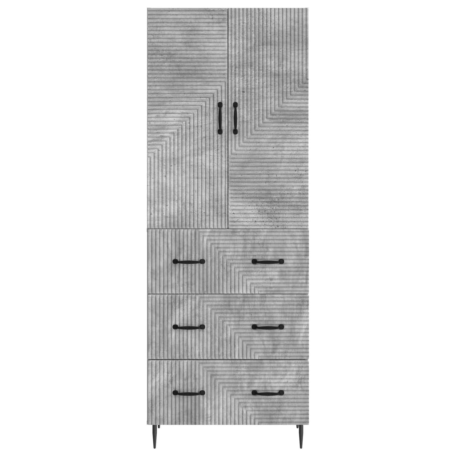 Kastenset 2 pcs Betongrijs 66 x 34,5 x 90 cm Bewerkt hout