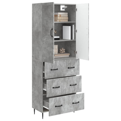 Kastenset 2 pcs Betongrijs 66 x 34,5 x 90 cm Bewerkt hout