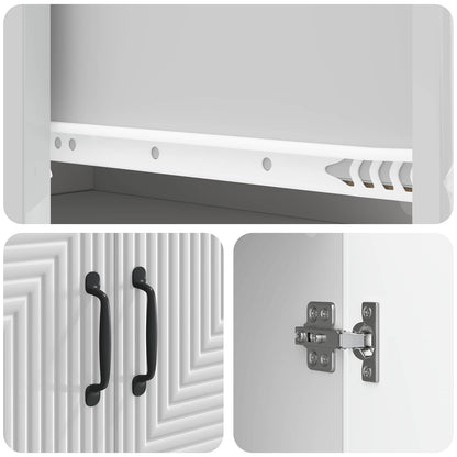 Kastenset 2 pcs Hoogglans Wit 66 x 34,5 x 90 cm Bewerkt hout