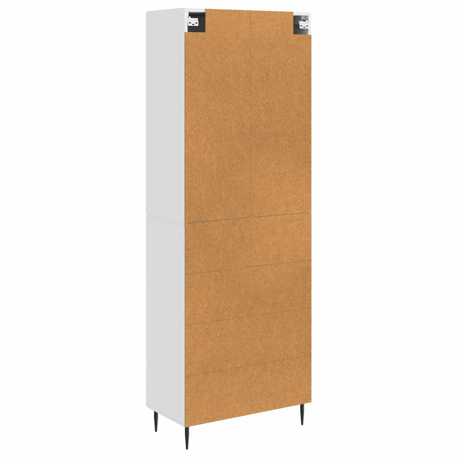 Kastenset 2 pcs Hoogglans Wit 66 x 34,5 x 90 cm Bewerkt hout