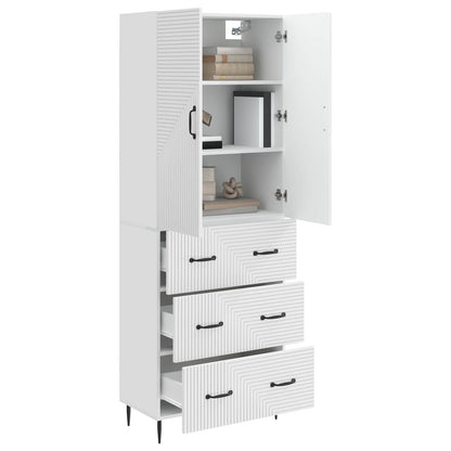 Kastenset 2 pcs Hoogglans Wit 66 x 34,5 x 90 cm Bewerkt hout