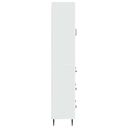 Kastenset 2 pcs Hoogglans Wit 66 x 34,5 x 90 cm Bewerkt hout