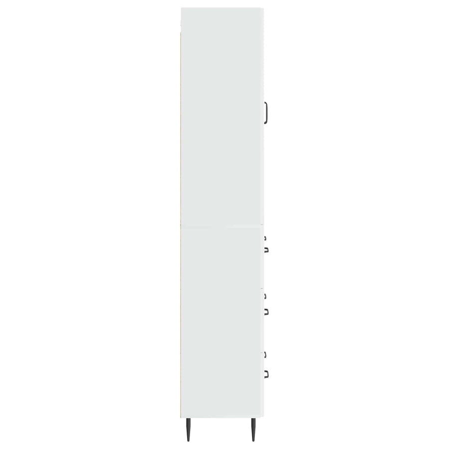 Kastenset 2 pcs Hoogglans Wit 66 x 34,5 x 90 cm Bewerkt hout