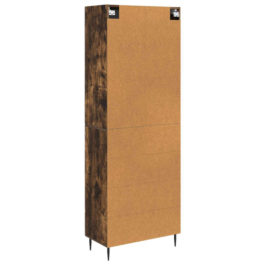 Kastenset 2 pcs Gerookt eiken 66 x 34,5 x 90 cm Bewerkt hout