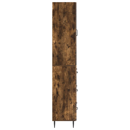 Kastenset 2 pcs Gerookt eiken 66 x 34,5 x 90 cm Bewerkt hout