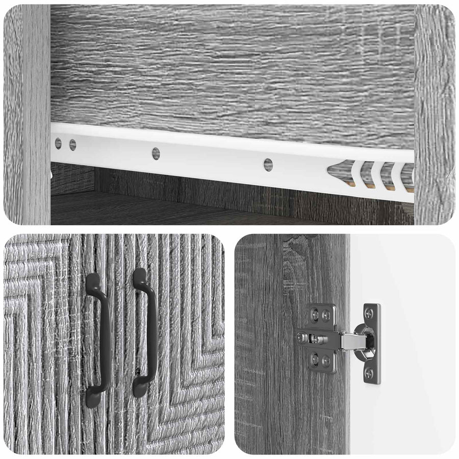 Kastenset 2 pcs Grijs Sonoma 66 x 34,5 x 90 cm Bewerkt hout