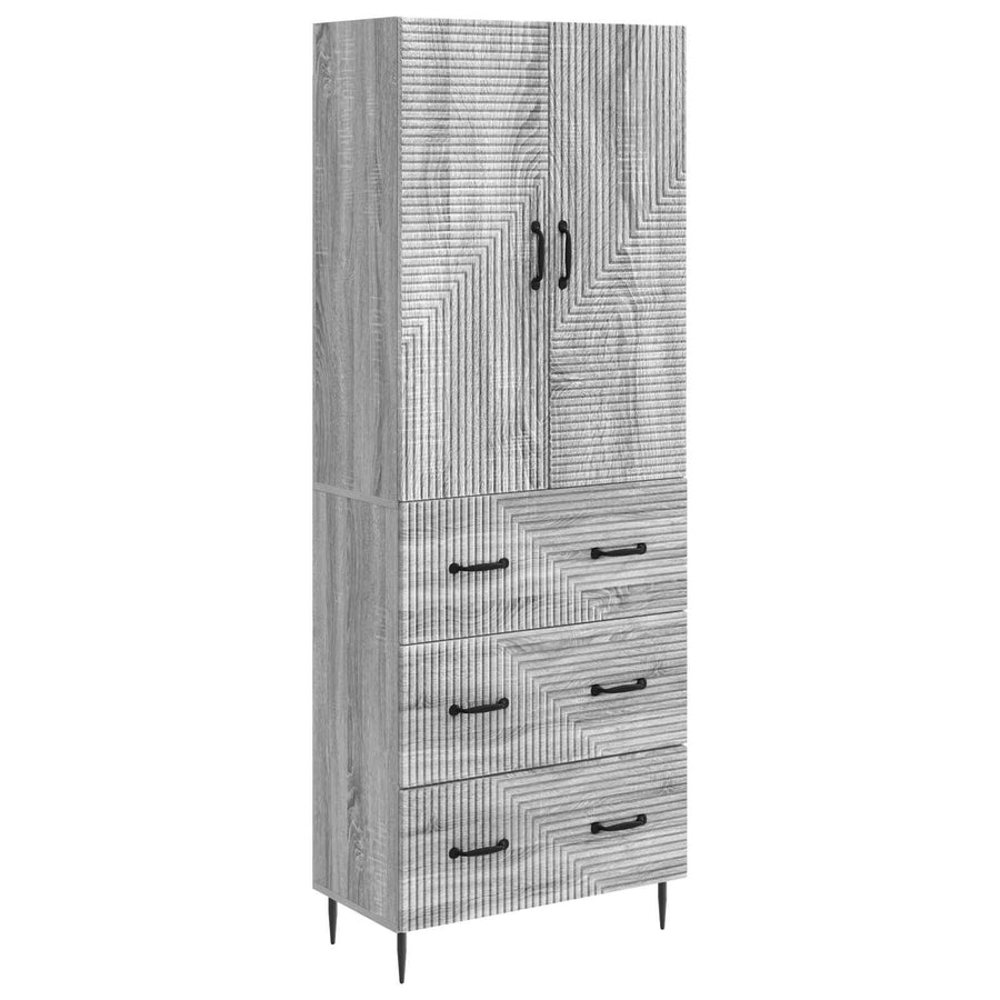Kastenset 2 pcs Grijs Sonoma 66 x 34,5 x 90 cm Bewerkt hout