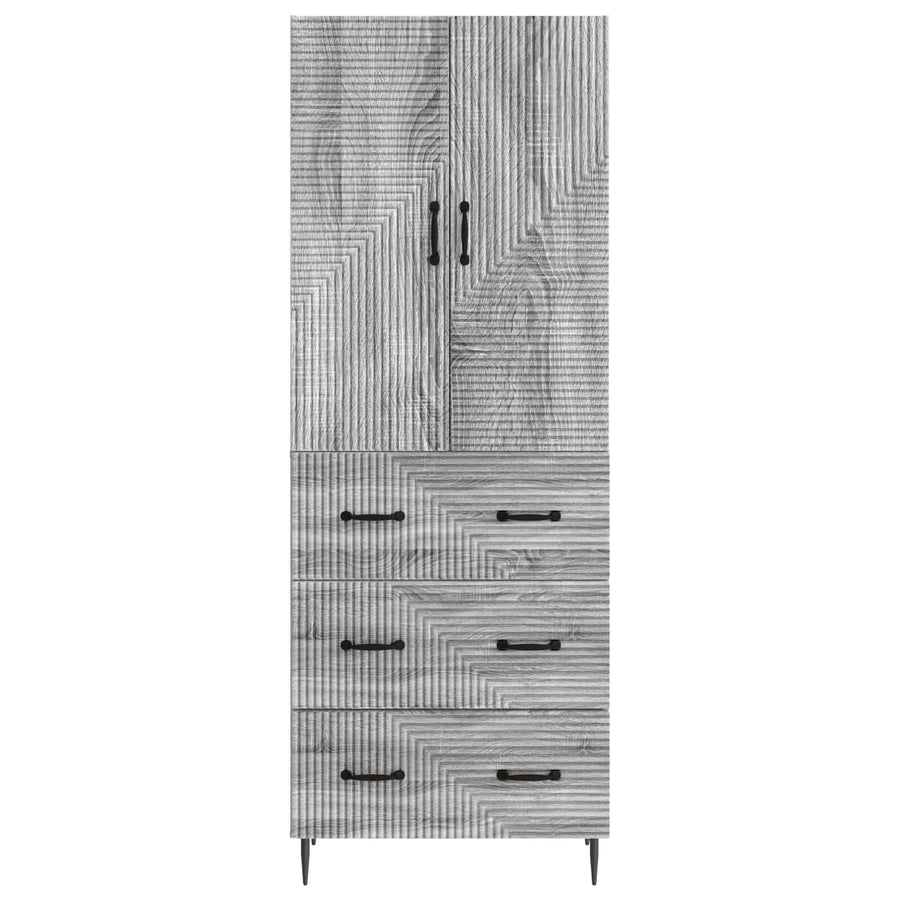 Kastenset 2 pcs Grijs Sonoma 66 x 34,5 x 90 cm Bewerkt hout