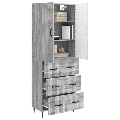 Kastenset 2 pcs Grijs Sonoma 66 x 34,5 x 90 cm Bewerkt hout
