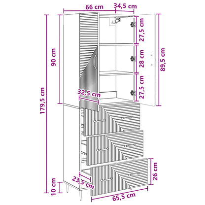Kastenset 2 pcs Grijs Sonoma 66 x 34,5 x 90 cm Bewerkt hout