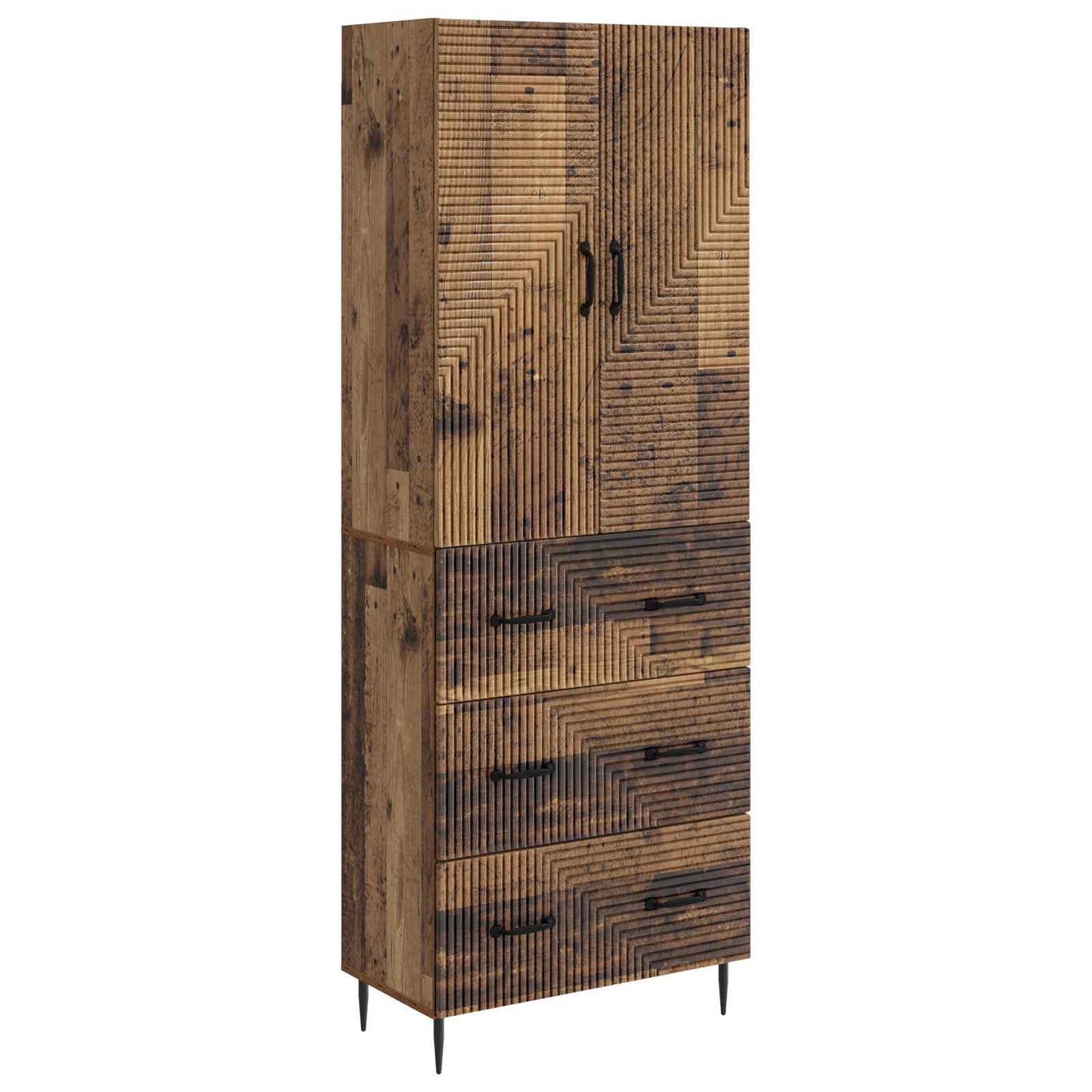 Kastenset 2 pcs Oud hout 66 x 34,5 x 90 cm Bewerkt hout