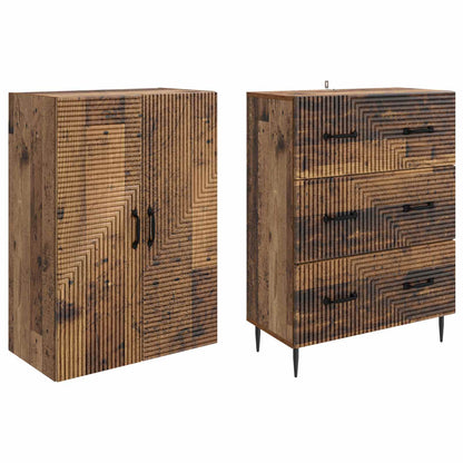 Kastenset 2 pcs Oud hout 66 x 34,5 x 90 cm Bewerkt hout