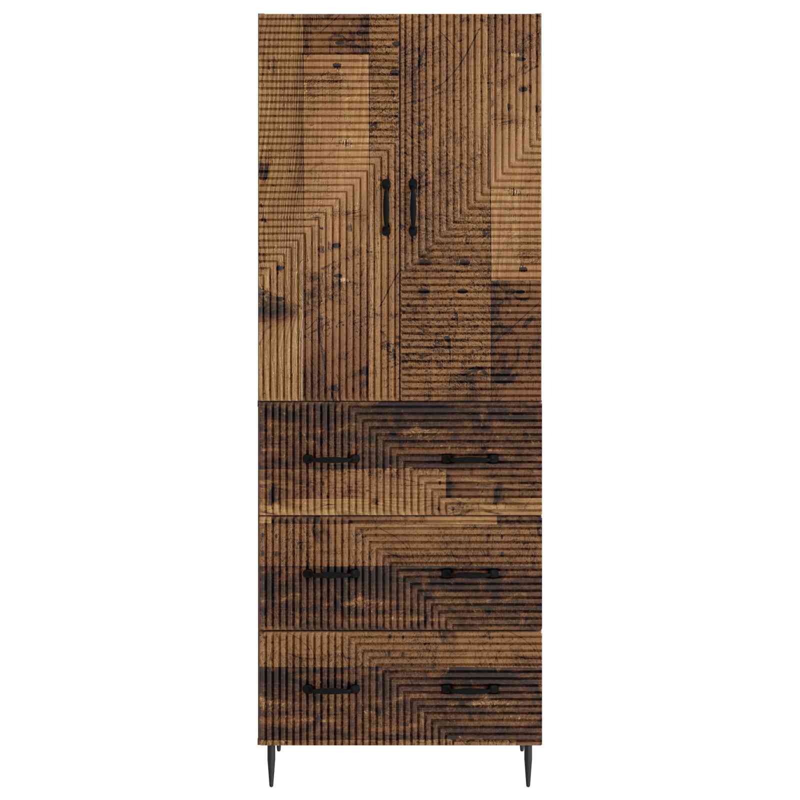Kastenset 2 pcs Oud hout 66 x 34,5 x 90 cm Bewerkt hout