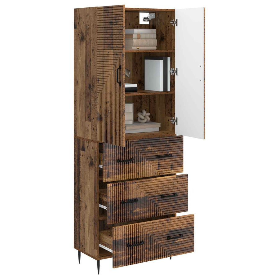 Kastenset 2 pcs Oud hout 66 x 34,5 x 90 cm Bewerkt hout