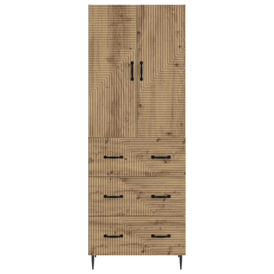 Kastenset 2 pcs Artisanaal eiken 66 x 34,5 x 90 cm Bewerkt hout