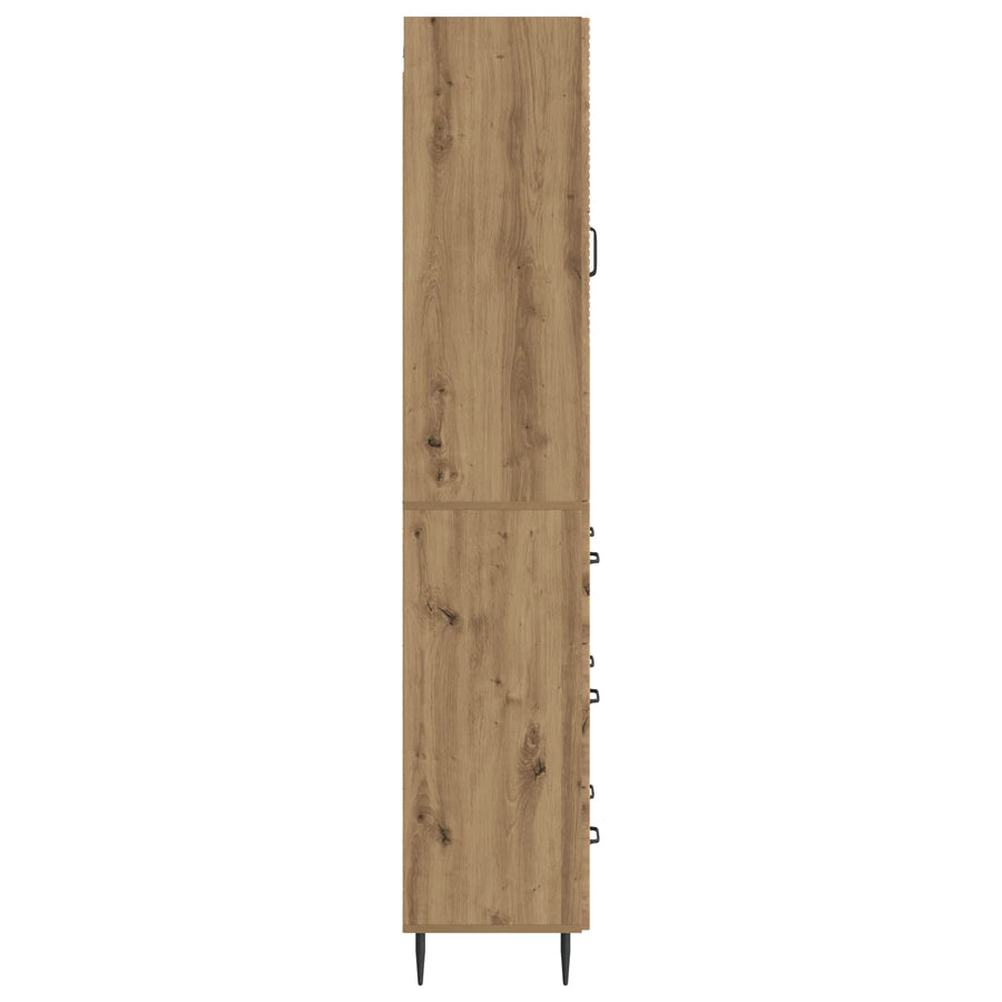 Kastenset 2 pcs Artisanaal eiken 66 x 34,5 x 90 cm Bewerkt hout