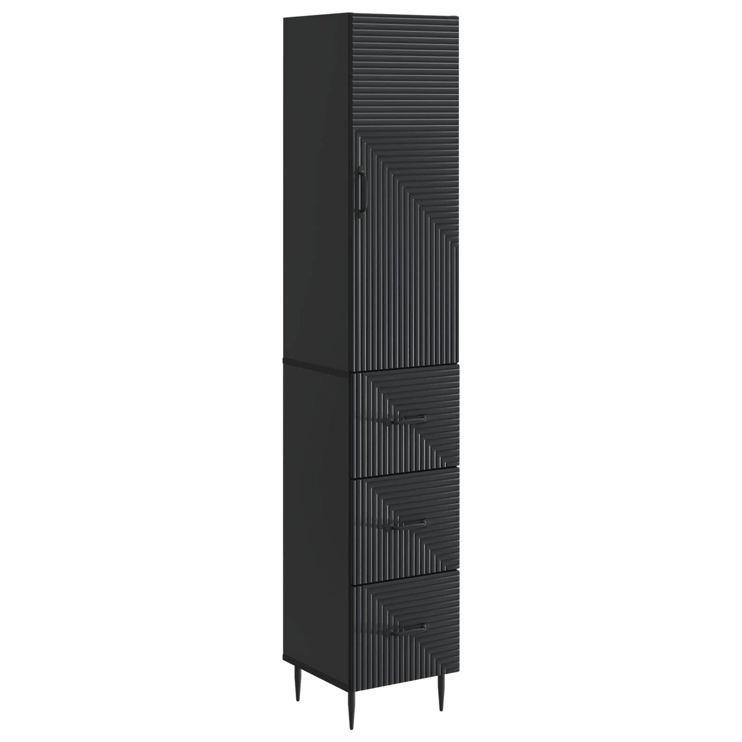 Kastenset 2 pcs Zwart 33 x 34,5 x 90 cm Bewerkt hout