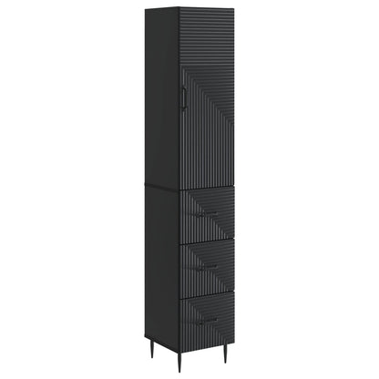Kastenset 2 pcs Zwart 33 x 34,5 x 90 cm Bewerkt hout