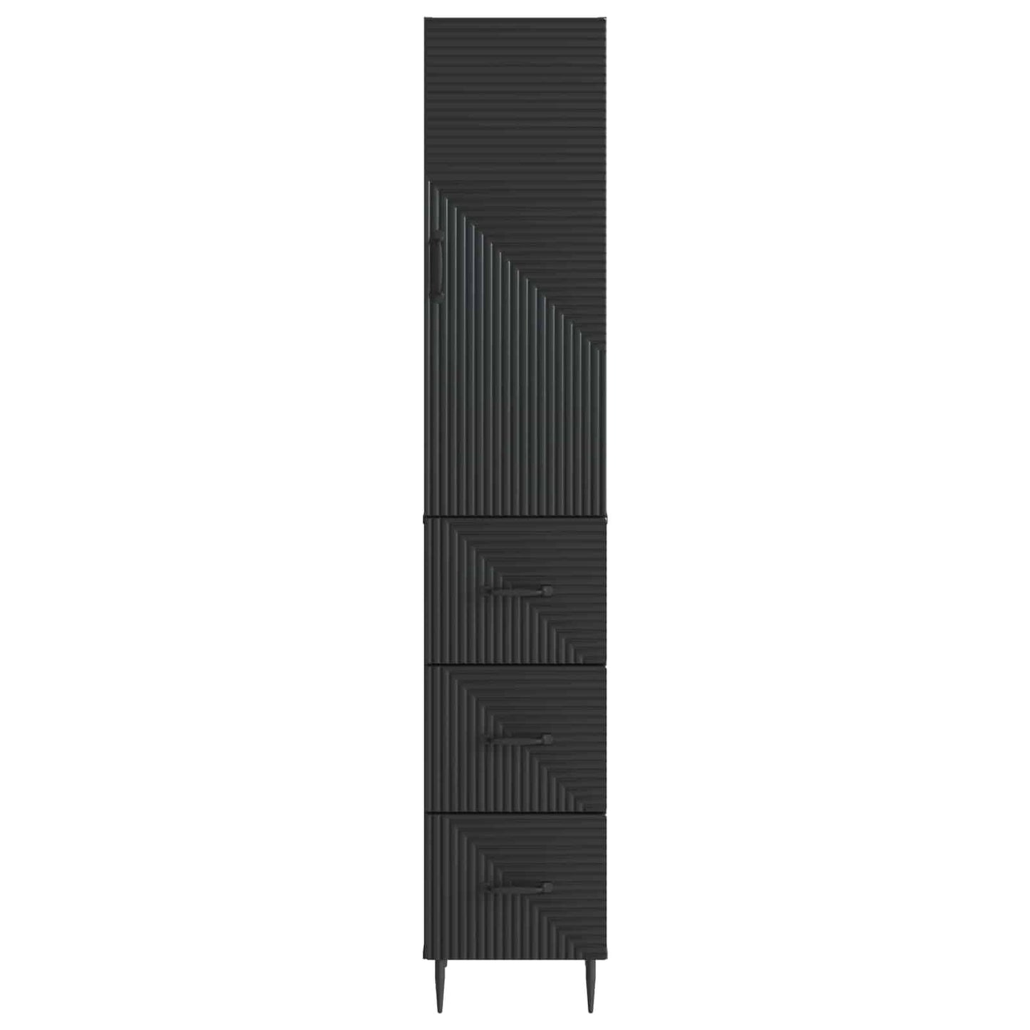 Kastenset 2 pcs Zwart 33 x 34,5 x 90 cm Bewerkt hout