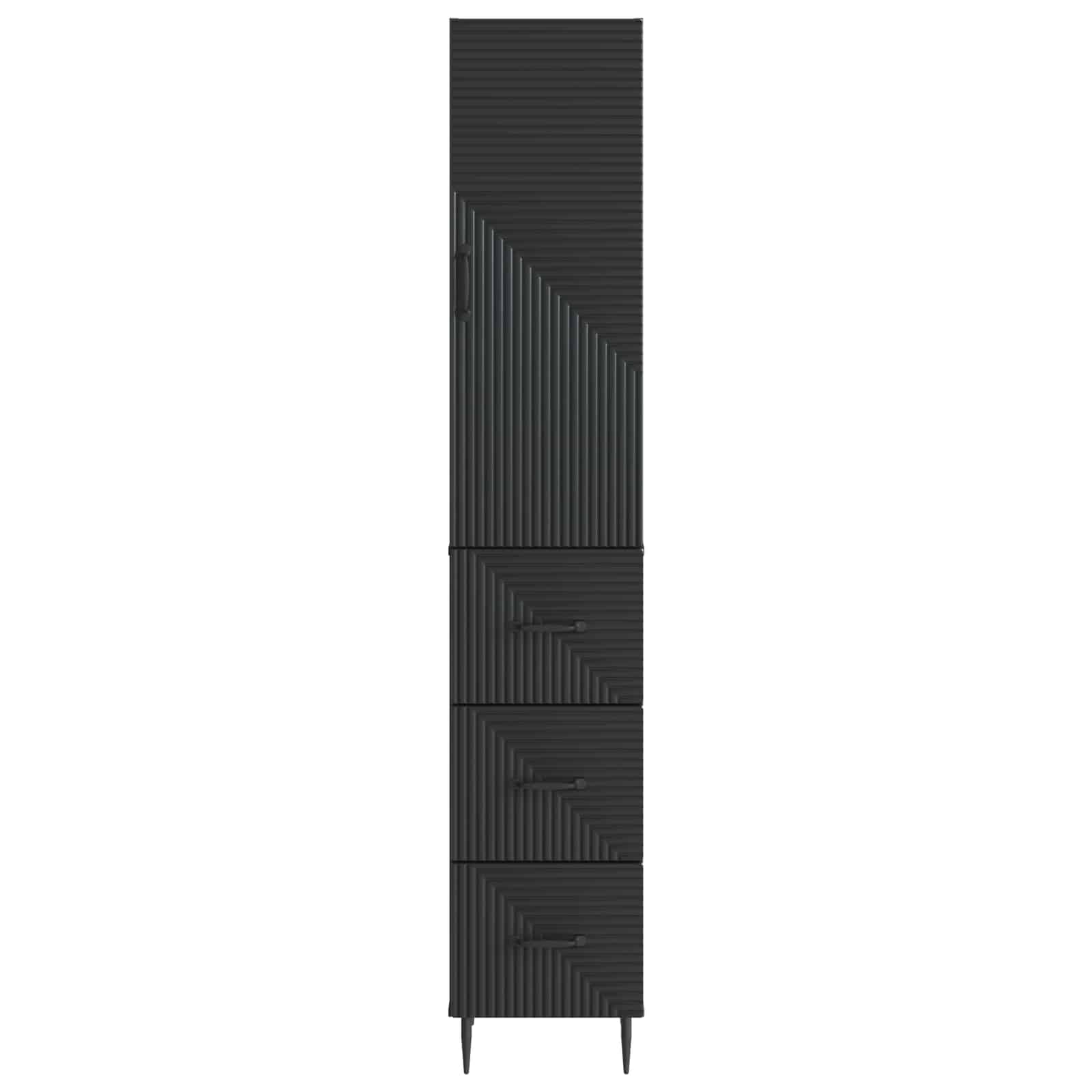 Kastenset 2 pcs Zwart 33 x 34,5 x 90 cm Bewerkt hout
