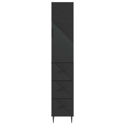 Kastenset 2 pcs Zwart 33 x 34,5 x 90 cm Bewerkt hout