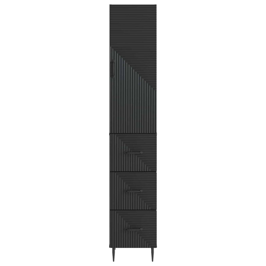 Kastenset 2 pcs Zwart 33 x 34,5 x 90 cm Bewerkt hout