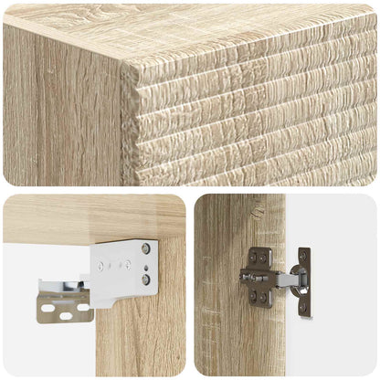 Kastenset 2 pcs Sonoma Eiken 33 x 34,5 x 90 cm Bewerkt hout