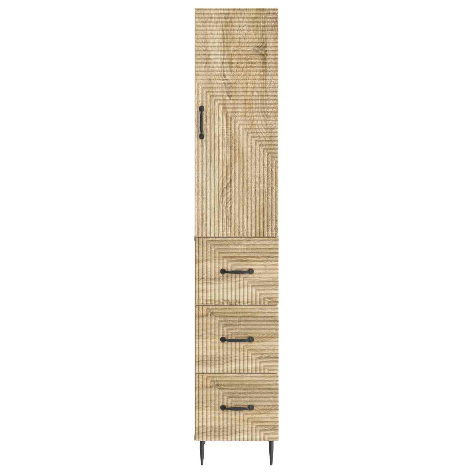 Kastenset 2 pcs Sonoma Eiken 33 x 34,5 x 90 cm Bewerkt hout