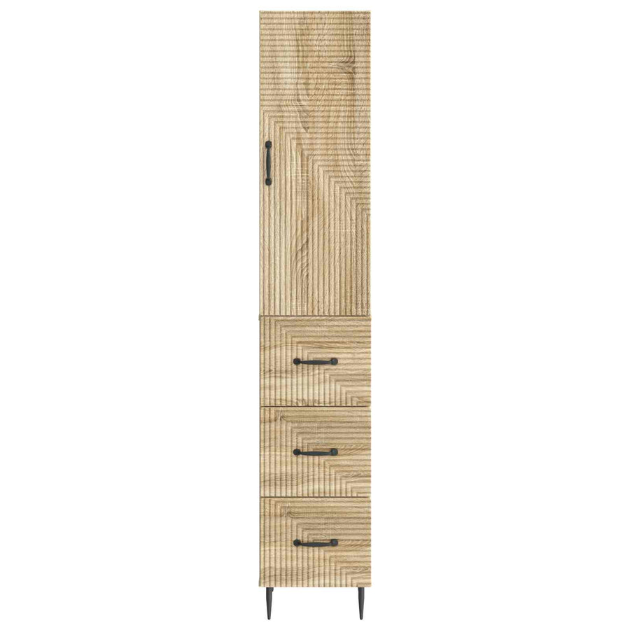 Kastenset 2 pcs Sonoma Eiken 33 x 34,5 x 90 cm Bewerkt hout