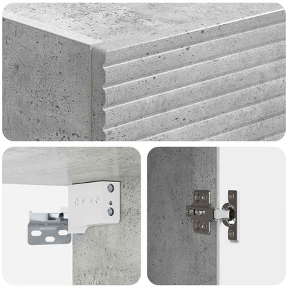 Kastenset 2 pcs Betongrijs 33 x 34,5 x 90 cm Bewerkt hout