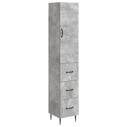 Kastenset 2 pcs Betongrijs 33 x 34,5 x 90 cm Bewerkt hout