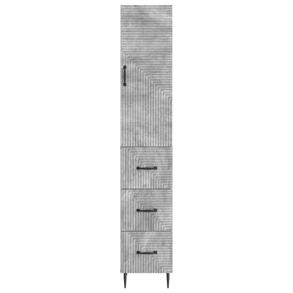 Kastenset 2 pcs Betongrijs 33 x 34,5 x 90 cm Bewerkt hout