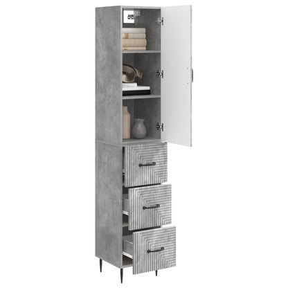 Kastenset 2 pcs Betongrijs 33 x 34,5 x 90 cm Bewerkt hout